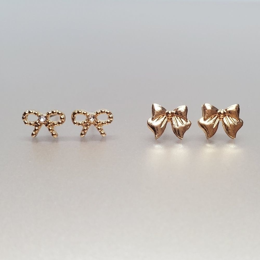 Dainty Bow Stud Earrings Set